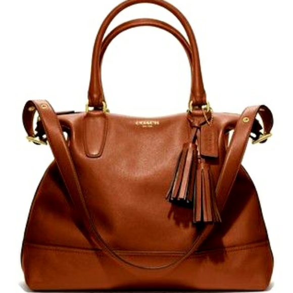 Coach Handbags - Coach Brown Legacy Rory Large Saddle Leather Tote!